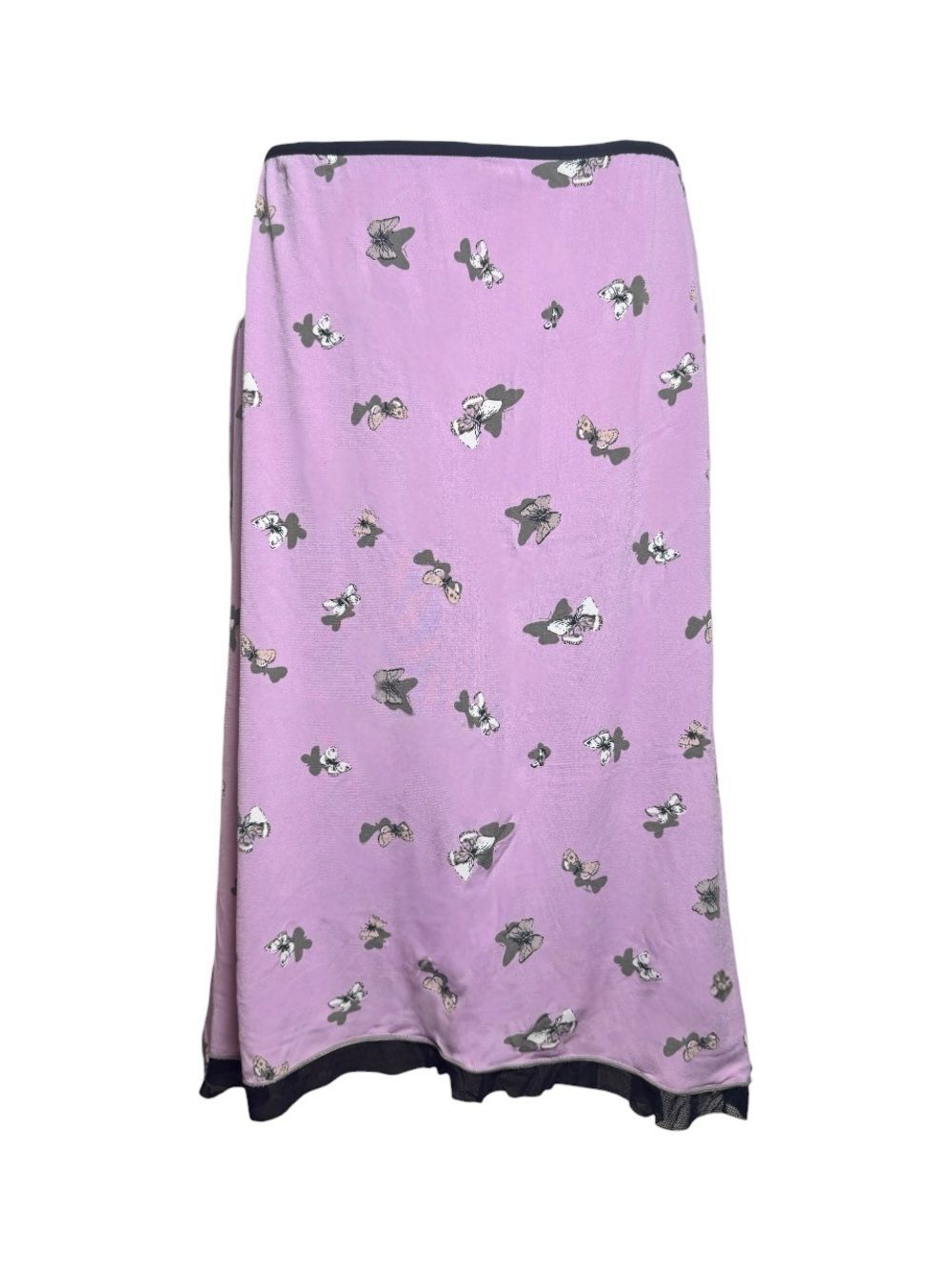 Y2K Studio M Lavender Purple Butterfly Print Midi Skirt Size Medium